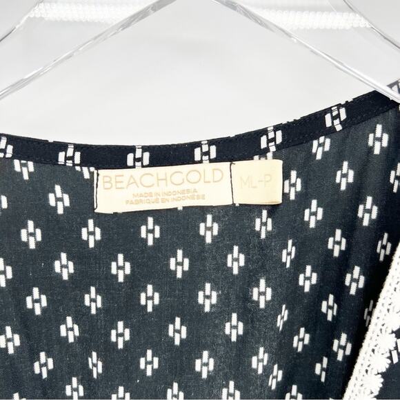 Anthropologie BEACHGOLD Luna Printed Wrap Midi Dress M/L-P - Picture 7 of 8